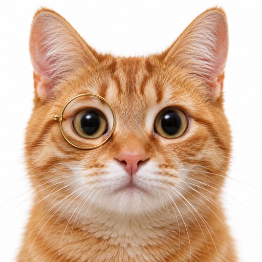 HiSociety logo featuring an orange tabby cat’s face with a thin gold monocle and a wide-eyed expression.